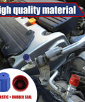 Hella Durable R134a AC Service Port Caps Set Of Ten Includes Five Red And Five Blue Valve Covers With Shop Grade Seals to protect AC lines.