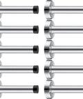 10 Pack Built Tough Heavy Duty 3.7 Inch Door Stopper Made From 304 Stainless Steel With Rubber Tips Wall Mounted Wall Protector For Sound Dampening And Floor Protection Silver