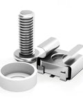 Rock Solid M6 X 16Mm Rack Mount Cage Nuts Screws And Washers 50 Pack with silver screws and washers for server cabinets.