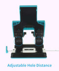 Front view of 2 Hole Paper Punch With Adjustable 70Mm Or 80Mm Spacing And 6Mm Hole, showing adjustable hole distance feature.