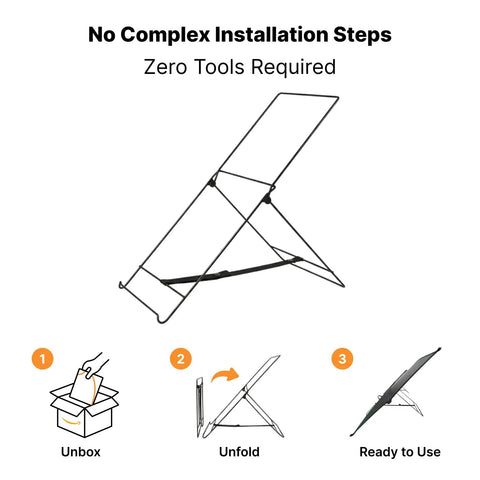 Two Pack Solar Panel Stand Mount With Adjustable Tilt Bracket, easy setup with three steps, carbon steel frame.