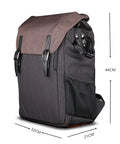 Large Capacity Camera Backpack With Rain Cover Waterproof Fabric For 15.6 Inch Laptop And DSLR side view with measurements
