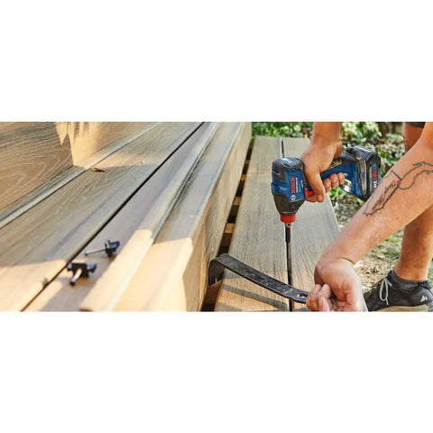 Using 18V Connected Ready Two In One Impact Driver And Socket Wrench Kit With One Quarter Inch Hex And One Half Inch Drive outdoors