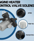 Quality Heater Control Valve For Mercedes Benz And Dodge Sprinter Engine Coolant Regulator close-up showing 2-pin solenoid and durable housing.