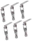 Six Pack Heavy Duty 90 Degree Hook Lock Bolts With Spring Toggle And Clasp, Secure Latch Catches Hasps Clamps for storage