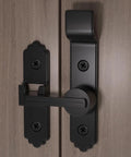 Pack Of 3 180 Degree Black Barn Door Locks And Latches With Handle For Cabinets Bathroom Closet Window Garage Security Lock Set Heavy Duty Sliding Door Latch on wooden door