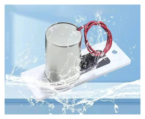 Top Shelf Waterproof Electric Magnetic Lock With Foolproof Fail Safe Access Control and Kick Butt Drop Bolt Deadbolt for Residential Glass Doors and Heavy Duty Gates Built Damn Tough shown with water droplets.