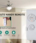 Remote for Dope Chandelier Style Ceiling Fan With Remote And Light, 52 Inch Fandelier, showing controls and wall dock.