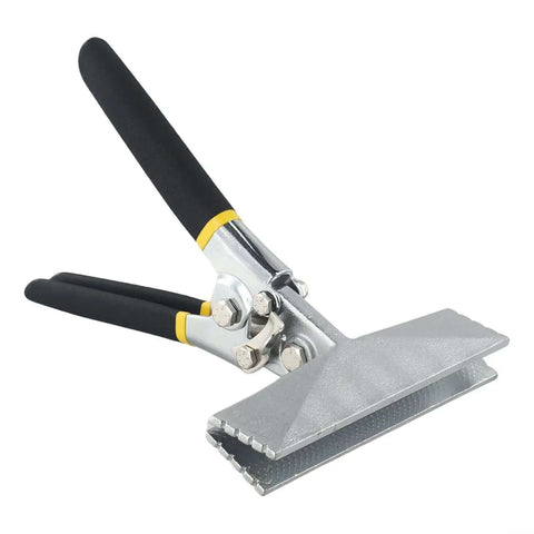 Workhorse Sheet Metal Bending Pliers with straight handle, featuring dual jaw widths of 3.15 inch and 5.91 inch for precise crimping.