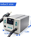 Beast 1000W Digital Hot Air Rework Station dimensions with sleep mode, 110V desoldering gun for precise BGA soldering, 6.3x7.3x4 in.