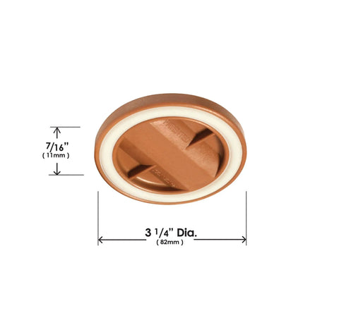 Top view of Large Caramel Caster Cups for 2 Inch Wheels Up to 2-1/4 Inch Wide Bed Roller and Furniture Gripper Caps Set of 4