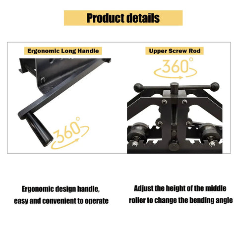 Dinenovate Tr-60 Manual Pipe Bender for 1-50 Inch Round Tube features ergonomic long handle and adjustable upper screw rod.