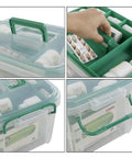 First Aid Kit Container Clear Organizer Box For Medicine Storage In Car Home And Office With Lift Out Tray
