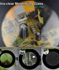 All In One Magnifying Glass With Light Desk Lamp 8X Magnification showing clear circuit board view