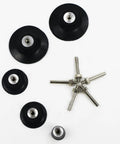 Five Pack Disc Pad Holder Set With Quick Change 1 Inch 2 Inch 3 Inch Pads, One Quarter Inch Shank For Die Grinder Accessories visible