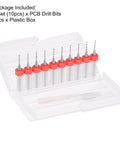 0.9mm Solid Tungsten Carbide PCB Drill Bit Set With 1/8 Inch Shank, 38mm Length in package, 10 pieces