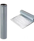 Heavy Duty Waterproof Roof Repair Bitumen Tape With Slick Self Adhesive Polymer Asphalt And UV Blocking Aluminum Foil Backing roll and unrolled.