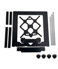 Drop In Heavy Duty Black Aluminum 3D Printer Frame Kit With Chrome Smooth Guide Rods And Precision Anodized Extrusions, components laid out.