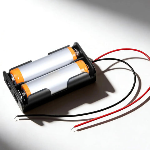 Dual Aa Battery Holder With Prewired Leads Two Pack 3 Volts Output Case For Diy Electronics Sensor Circuits And Led Projects compact holder and wires