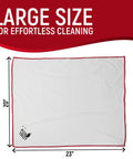 Large Microfiber Polishing Cloths for Glassware 2 Pack White and Gray Streak Free Lint Free extra large cloth with red trim