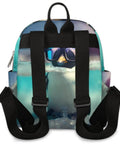 Back view of Mini Backpack Purse For Women Multi Functional Go To Everyday Daypack With Adjustable Straps Soft Shoulder Bag featuring penguin design