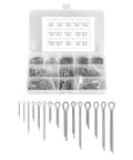 420 Piece 304 Stainless Steel Cotter Pin Clip Set With Hairpin Design in clear storage box, assorted sizes displayed