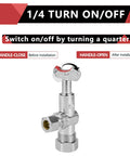 Bulk 100 Pack One Quarter Turn Angle Stop Valves With Loose Control Key DIY Friendly For Home Plumbing One Half Inch Compression To Three Eighth Inch OD For Bathroom Toilet Kitchen Shower Lead Material, 1/4 turn valve
