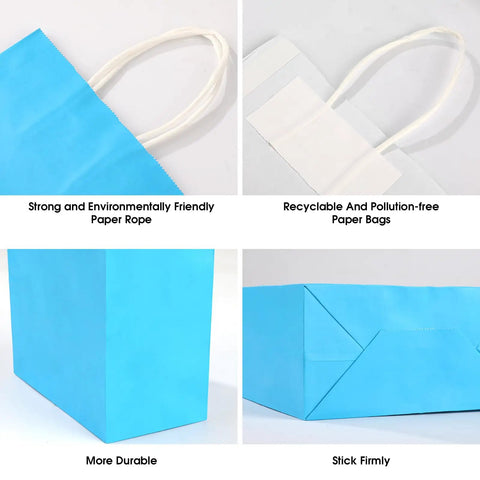 32 Pack Kraft Paper Gift Bags With Handles Six Color Rainbow Set For Birthday Parties Baby Showers Weddings And Crafts