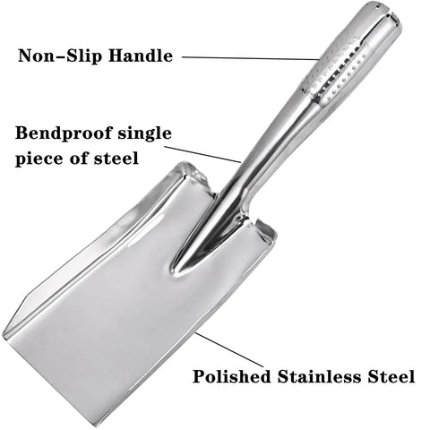 Heavy Duty Stainless Steel Garden Shovel Hand Trowel Spade Built To Last For Digging Planting And Transplanting In Clay Or Rocky Soil