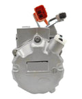 ES34C Air Conditioning Compressor Pump for Tesla Model S 2014, heavy duty aluminum housing, rear view with connectors.