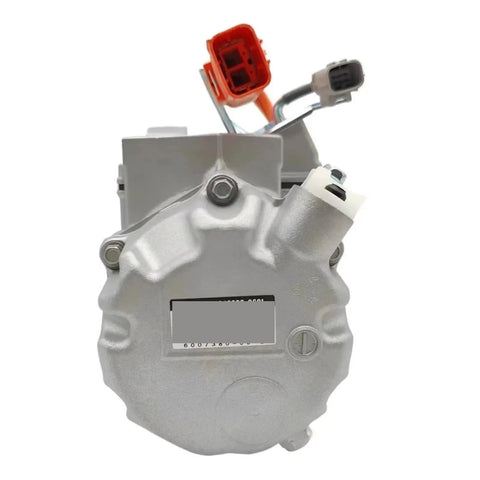 ES34C Air Conditioning Compressor Pump for Tesla Model S 2014, heavy duty aluminum housing, rear view with connectors.