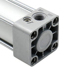 Close-up of Tie Rod Pneumatic Air Cylinder 40mm Bore 500mm Stroke, showcasing the heavy-duty end cap and connection port.