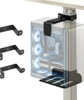 Built Tough Under Desk Pc Mount Clamp On Computer Tower Case Holder handles fifty pounds with adjustable fit for desks.