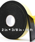 Seal The Deal With 2 Inch Insulation Foam Tape 3/8 Thick Adhesive Weather Stripping on a roll, 16 ft long for sealing gaps.