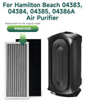 Compatible With Hamilton Beach Air Purifier 04383 04384 04385 Filter Replacement Kit With 2 H13 True HEPA and 8 Carbon Filters