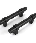 Two Dope Matte Black Cabinet Pulls, stainless steel, 25 count set, 3.75 inch center to center, for kitchen cabinets and dressers.