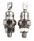 Two Piece 25HFR120 And 25HF120 Diode Kit Featuring 25Amp 1200Volt Rating with metal studs, designed for high voltage applications.
