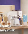 Bean To Cup Espresso Maker Featuring A Built In Grinder And Auto Milk Frother Delivering Thick Microfoam With A Rock Solid 16 Bar Pump on kitchen counter