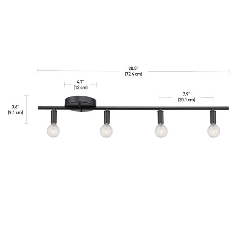Monroe 4 Light Slim Profile Track Lighting Matte Black Finish With Adjustable Heads For A Slick Minimalist Look In Kitchen And Living Spaces Bulb Not Included