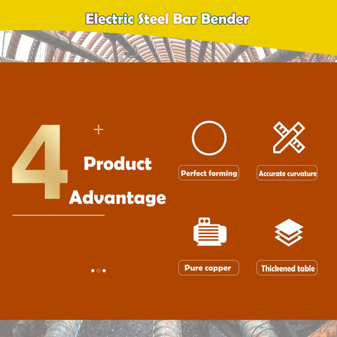 Workhorse Automatic Steel Bar Circle Bending Machine Electric Rebar Bender Built To Knock Out One Point Two Six Inch Carbon Steel Rods Smooth As Silk Rated 220V 4kW Setup features four advantages.