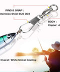 Interlock Snap Ball Bearing Fishing Swivels For Saltwater And Freshwater Tackle High Strength Corrosion Resistant Leader Lure Line Connectors 25 Pieces 20 Lb Capacity, SUS304 ring snap