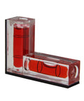 QINKYH Magnetic Horizontal Vertical Pocket Spirits Levels Household Pocket Levels Magnet Spirits Bubble Leveler Tool Red in clear view.