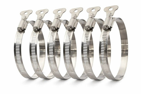 4 Inch Stainless Steel Tool Free Turn Key Hose Clamps For Dryer Vent And Dust Collection Ducting Adjustable Fit For HVAC RV And Workshop Systems Pack Of Six