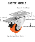 Two Inch Caster Wheels Set Of Four With Locking Swivel Casters Heavy Duty Load Capacity Up To 600 Lbs; detailed view with labels