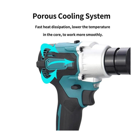 Side view of Beast Brushless Electric Rivet Nut Tool Kit with Automatic Riveter Set highlighting porous cooling system