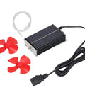 Crush Range Anxiety With This Slick Solar Generator Range Extender That Smoothly Boosts Your Ride Converting Low Voltage To High Voltage Efficient EV Battery Booster Featuring Dual Cooling Fans For Outdoor Trips 12V 125V, solar generator with dual red cooling fans.