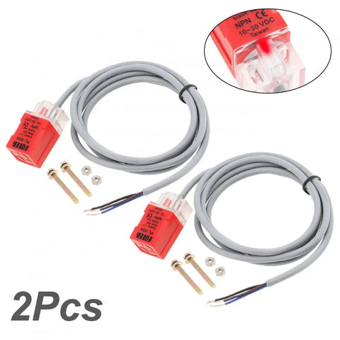 Two Pack PL-05N Inductive Proximity Sensor Switch 5mm Sensing Distance 3 Wire NPN NO DC 10-30V Square Style 1.1M Lead