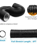 4 Inch 5 Feet Flexible Aluminum Dryer Vent Hose Duct For HVAC Ventilation Exhaust Grow Tent Fan Filter Setup With 2 Clamps Included Ideal For Clothes Dryer Kitchen And Bathroom Exhaust Fans Greenhouse Small Workshop And Industrial Use