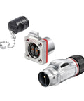 Heavy-Duty Portable Welding Power Connector With 35 Amp BD24 Two Core Industrial Aviation Plug Featuring Four-Hole Metal Housing