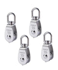 Beefy Cable Pulley Wheel Set For Lifting Rope M15 Size 2 Or 4 Pieces 304 Stainless Steel Rotating Single Pulley Wheel 360 Degree Rotation Rugged Corrosion Resistant Easy To Use, four M15 stainless pulleys